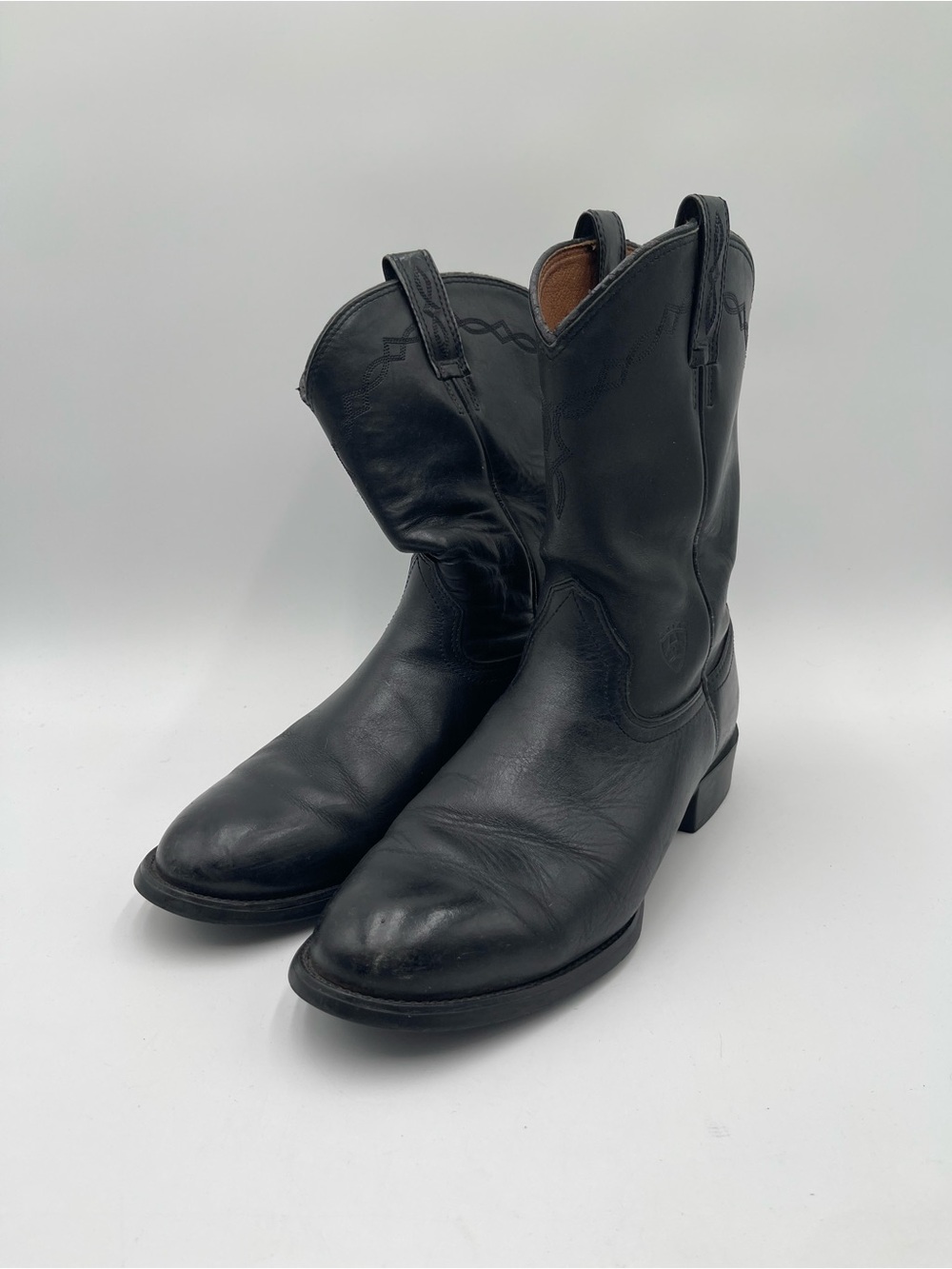 Ariat Heritage Roper Boots Mens 10 D Black Western Ranch Workwear Cowboy Pull On